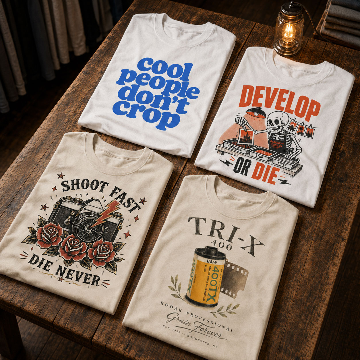Harper Finch Facebook ad: ★★★★★ 10,000+ photographer Tees Sold!