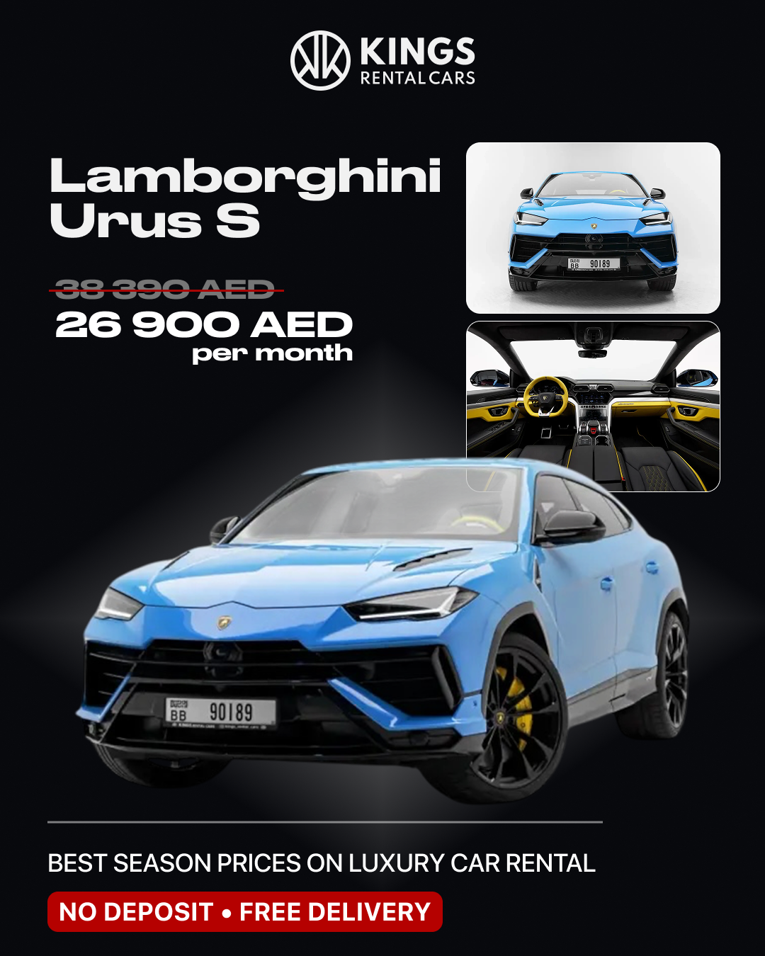 Kings Rental Cars in Dubai Facebook ad