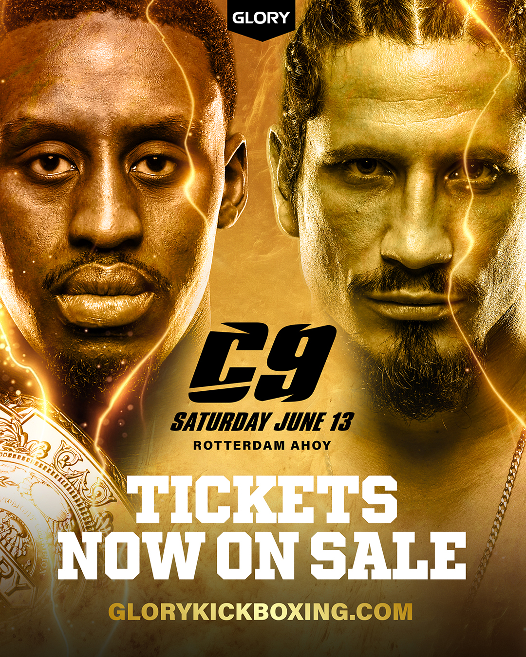 GLORY Kickboxing Facebook ad from May 1, 2026