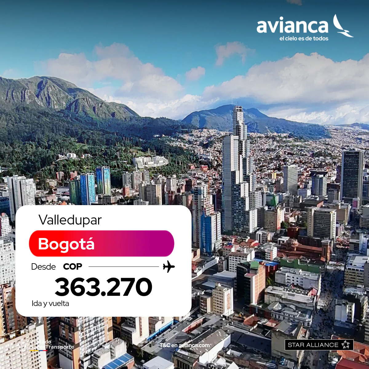 Avianca Facebook ad: Vuela por Colombia hoy