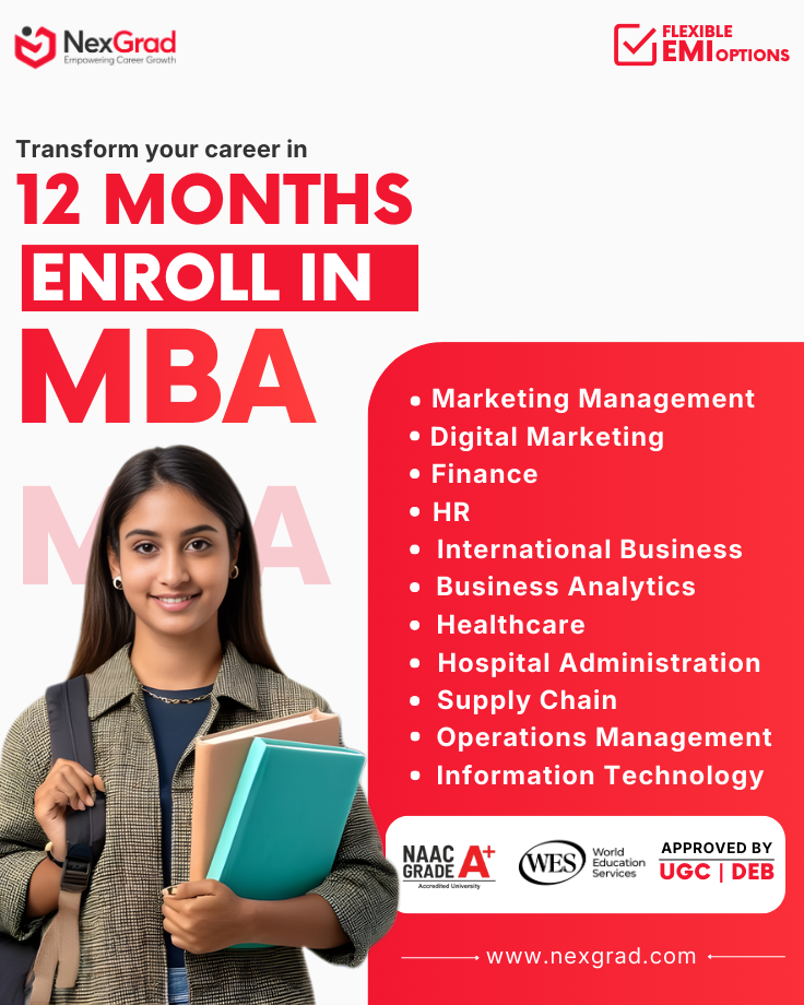 NexGrad Facebook ad: 12-Month Online MBA, NexGrad