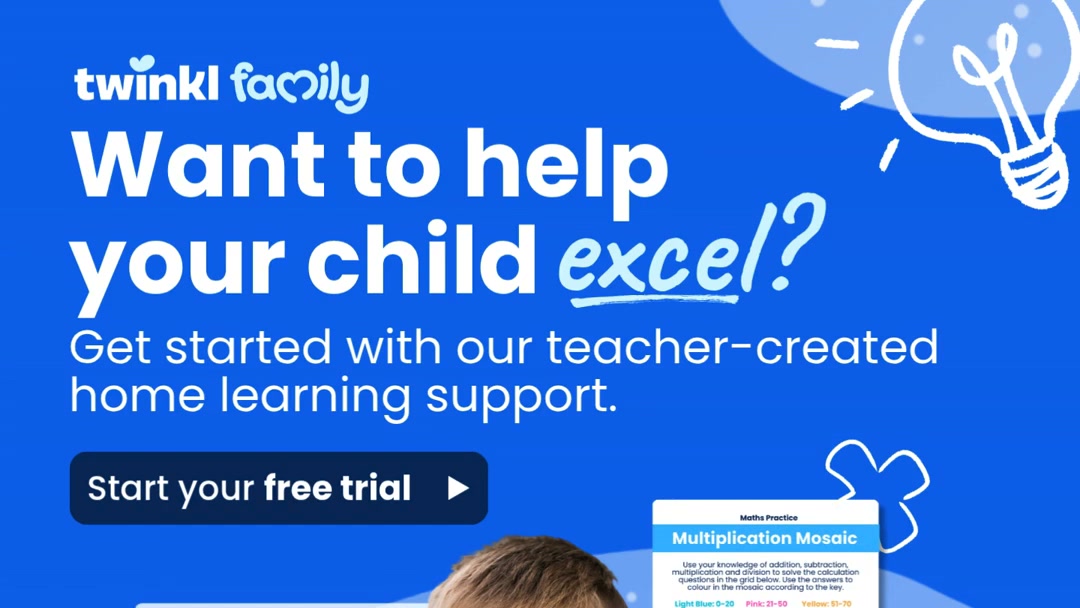 Twinkl Family Facebook ad: Free trial