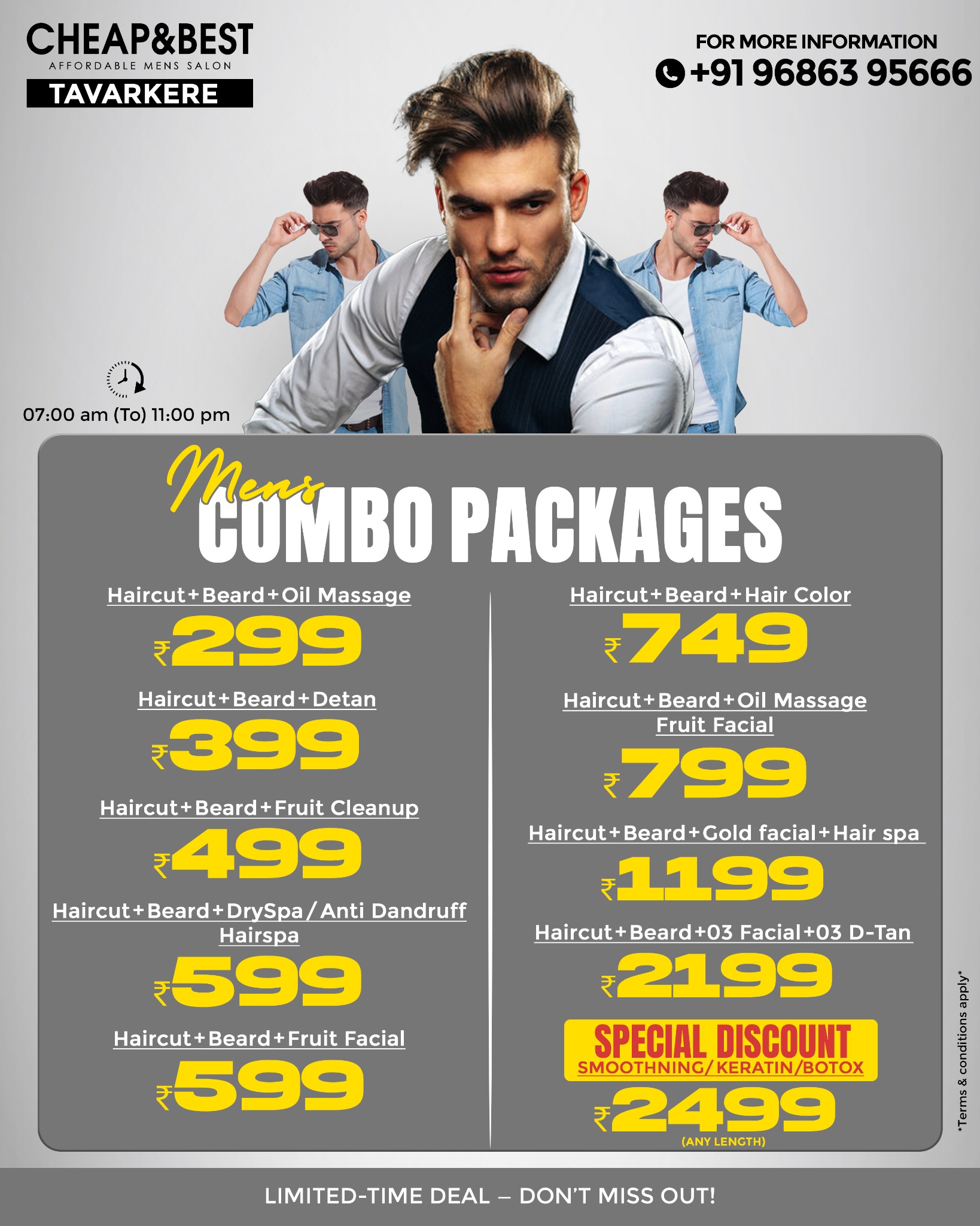 Cheap and Best Salon Tavarekere Facebook ad: Tavarekere Men, It’s Time to Glow Up!