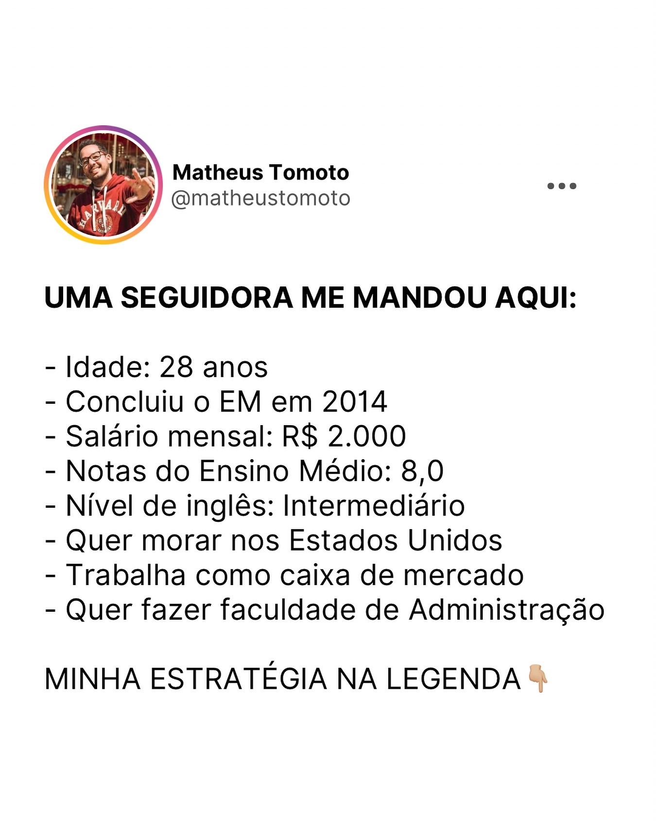 Matheus A. Tomoto Facebook ad