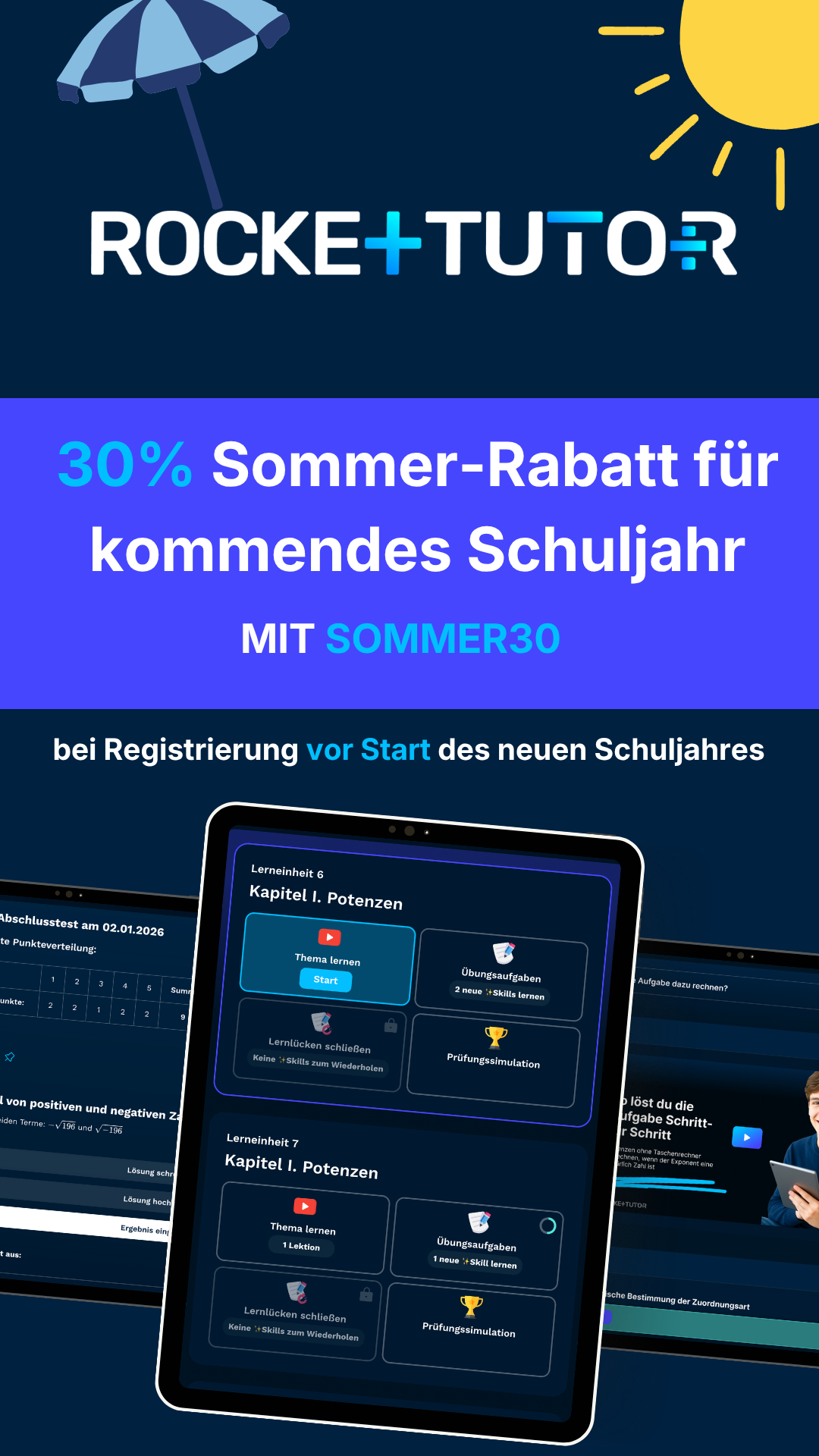 RocketTutor: Deine intelligente Mathe Lernapp Facebook ad