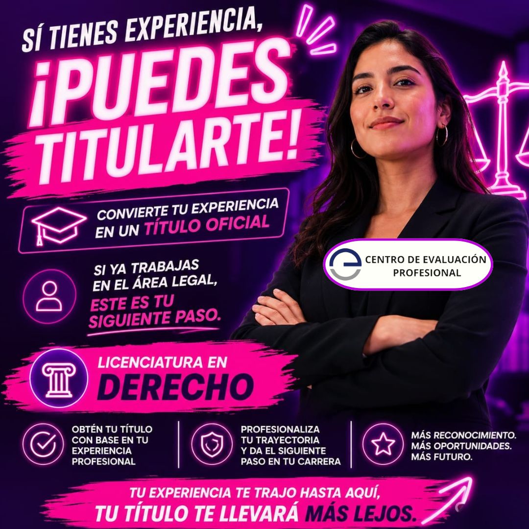 Centro de Evaluación Profesional de los Tuxtlas. Facebook ad: ¡Quiero titularme en Derecho!