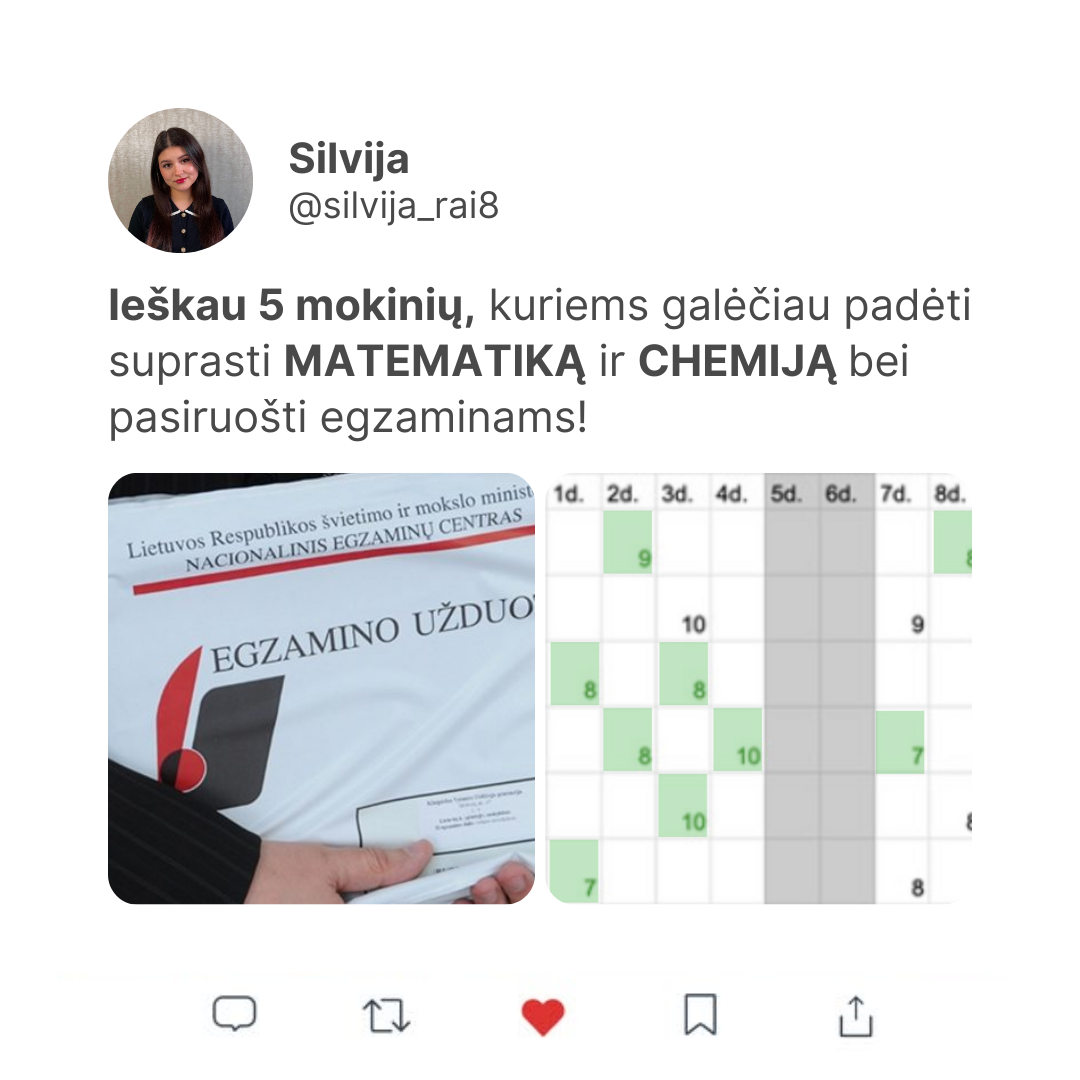 Matematikos mokytoja Silvija Facebook ad