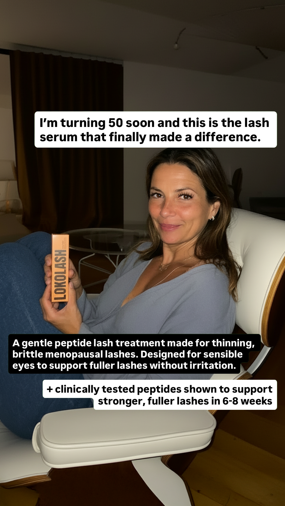Tracy Jenner Facebook ad: Hormonal lash loss