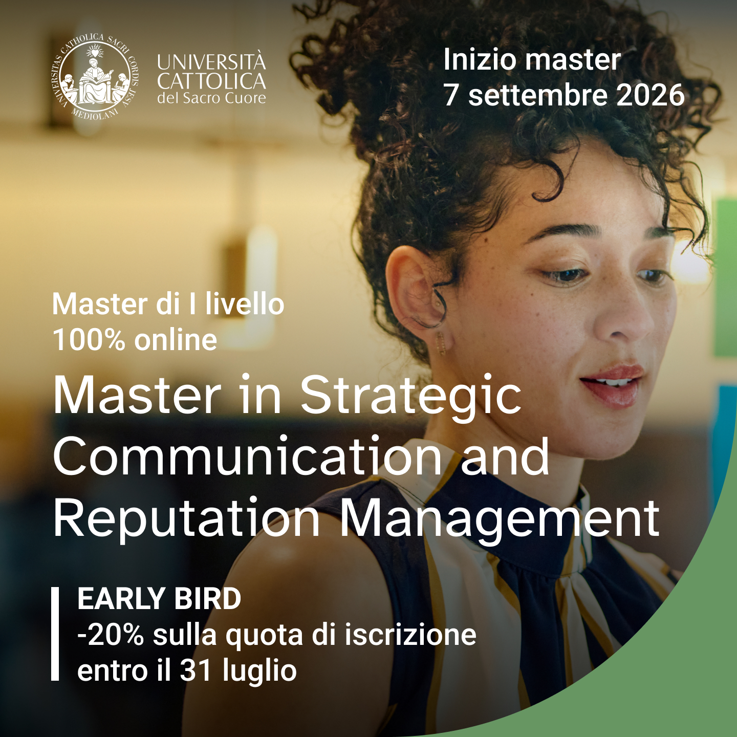 Università Cattolica del Sacro Cuore Facebook ad: Master online in Strategic Communication and Reputation…