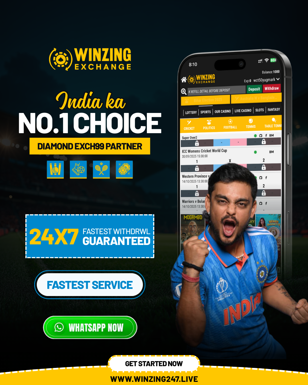 Winzing247.com Facebook ad: Chat with us