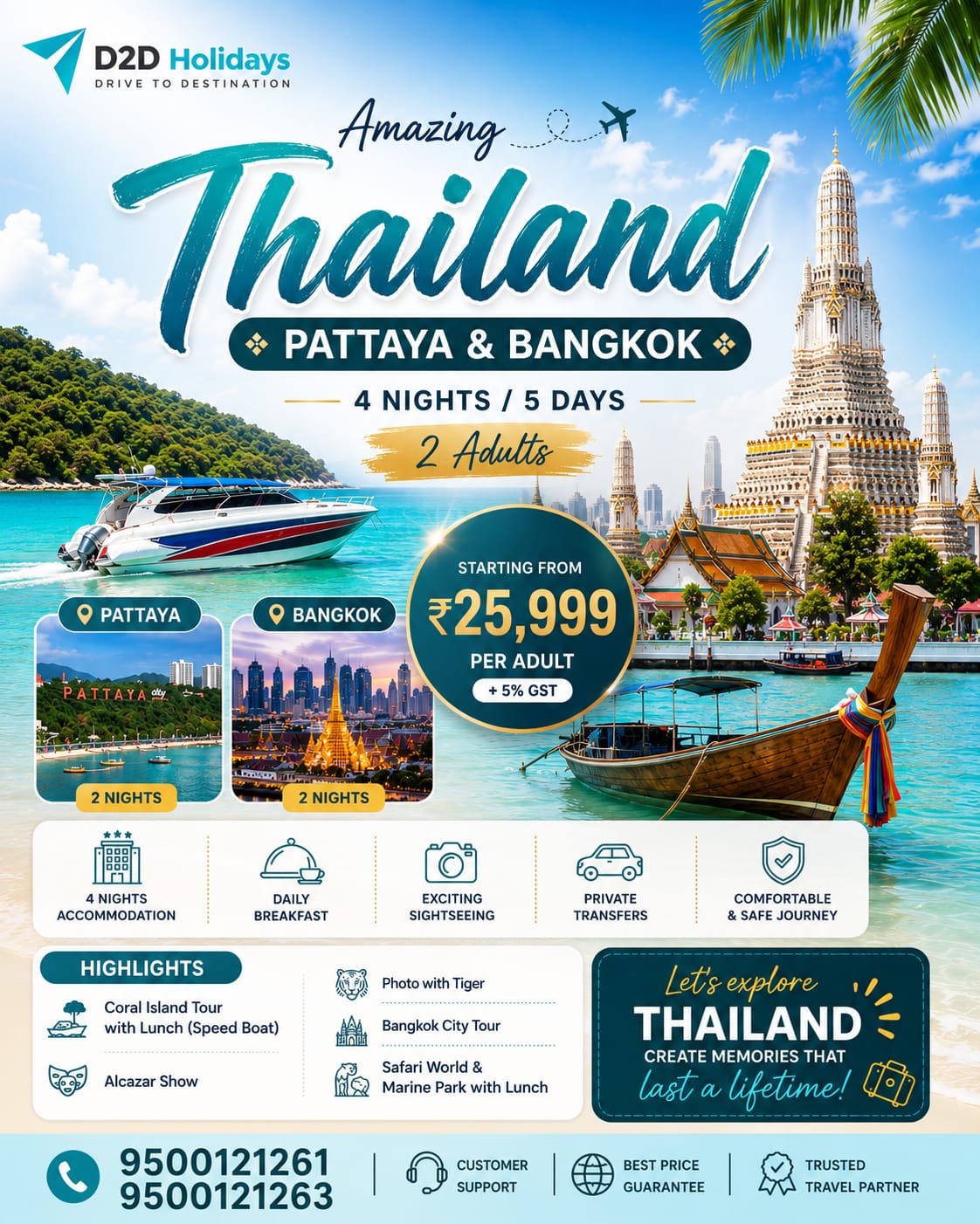 Drive To Destination Holidays Facebook ad: Unforgettable 4N/5D Thailand Holiday