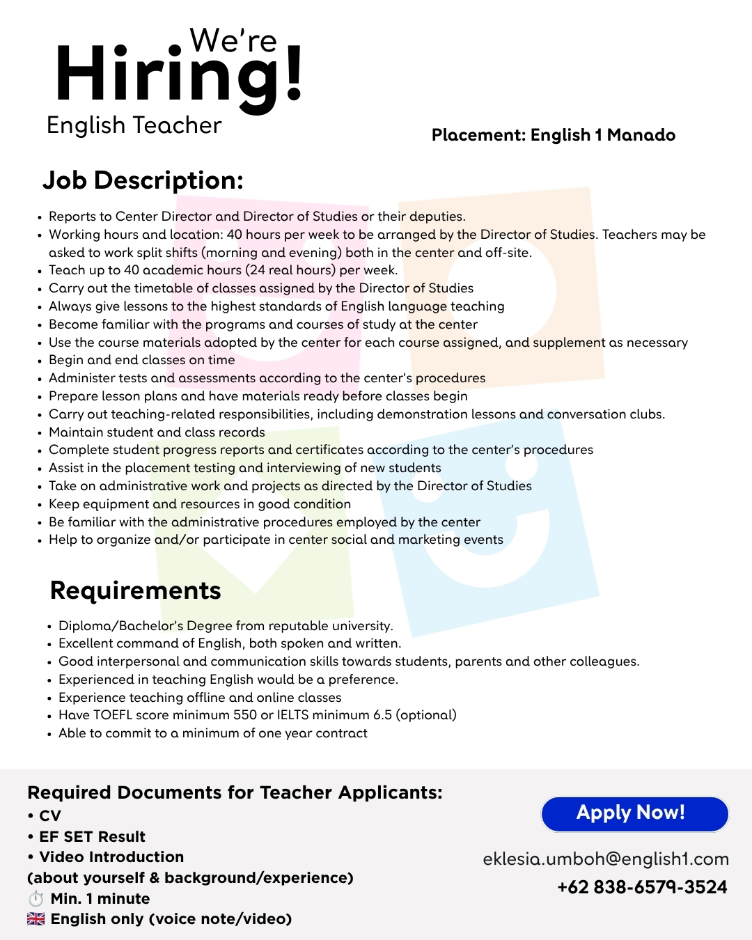 English 1 Manado Kawanua Paniki Facebook ad from Jun 19, 2026