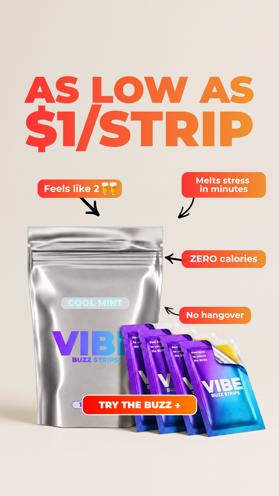 Vibestrips Facebook ad: Limited Stock Left