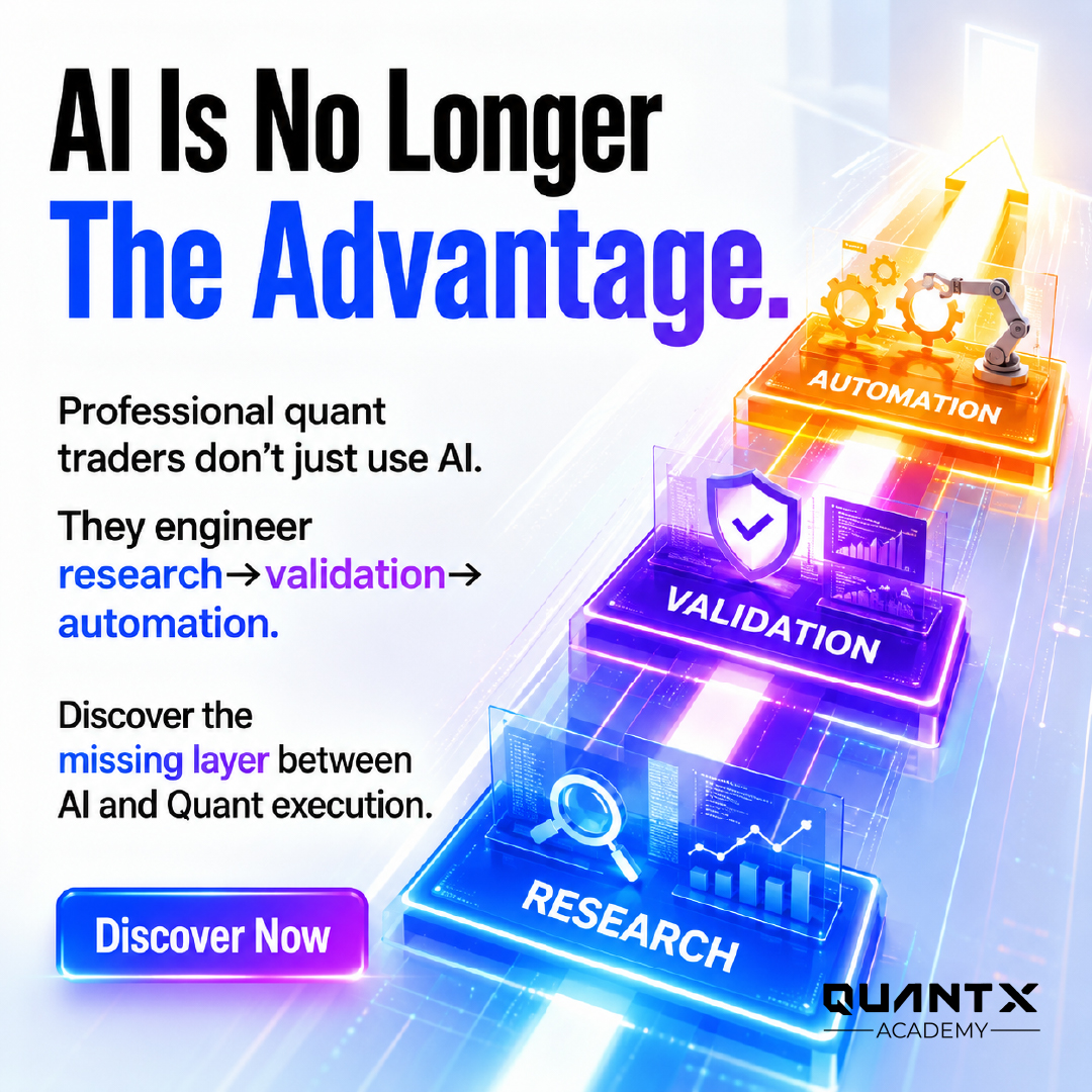 QuantX Academy Facebook ad: AI Is Only One Part of the Quant Workflow