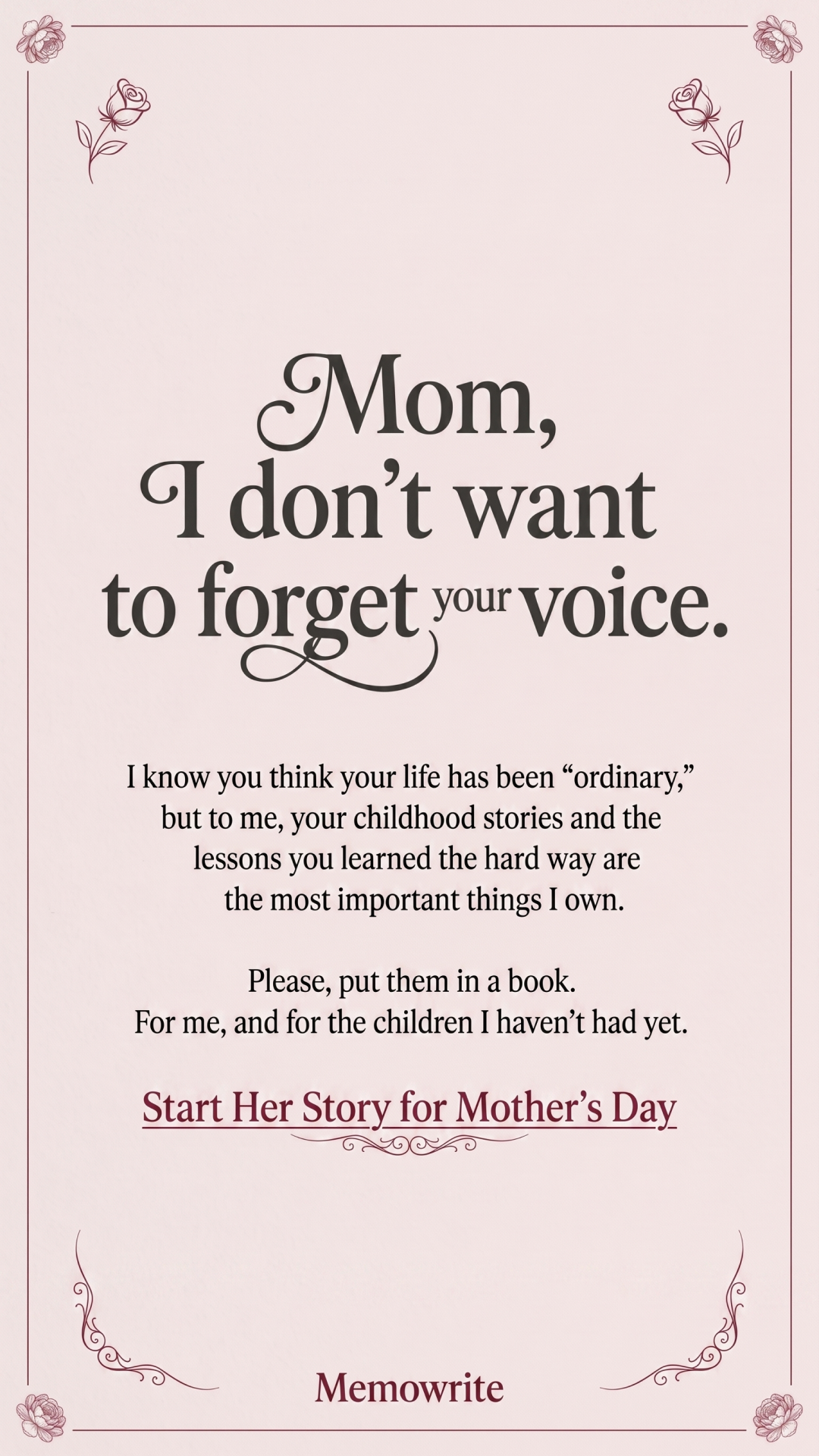 Memowrite Facebook ad