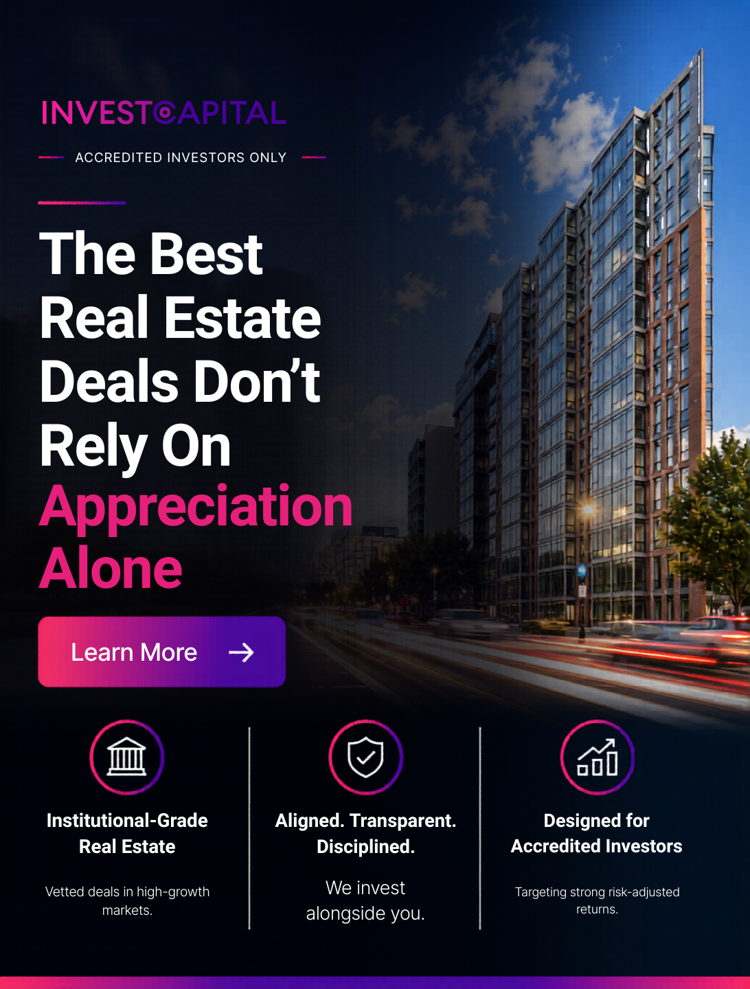 Investo Capital USA Facebook ad: Built Around Execution