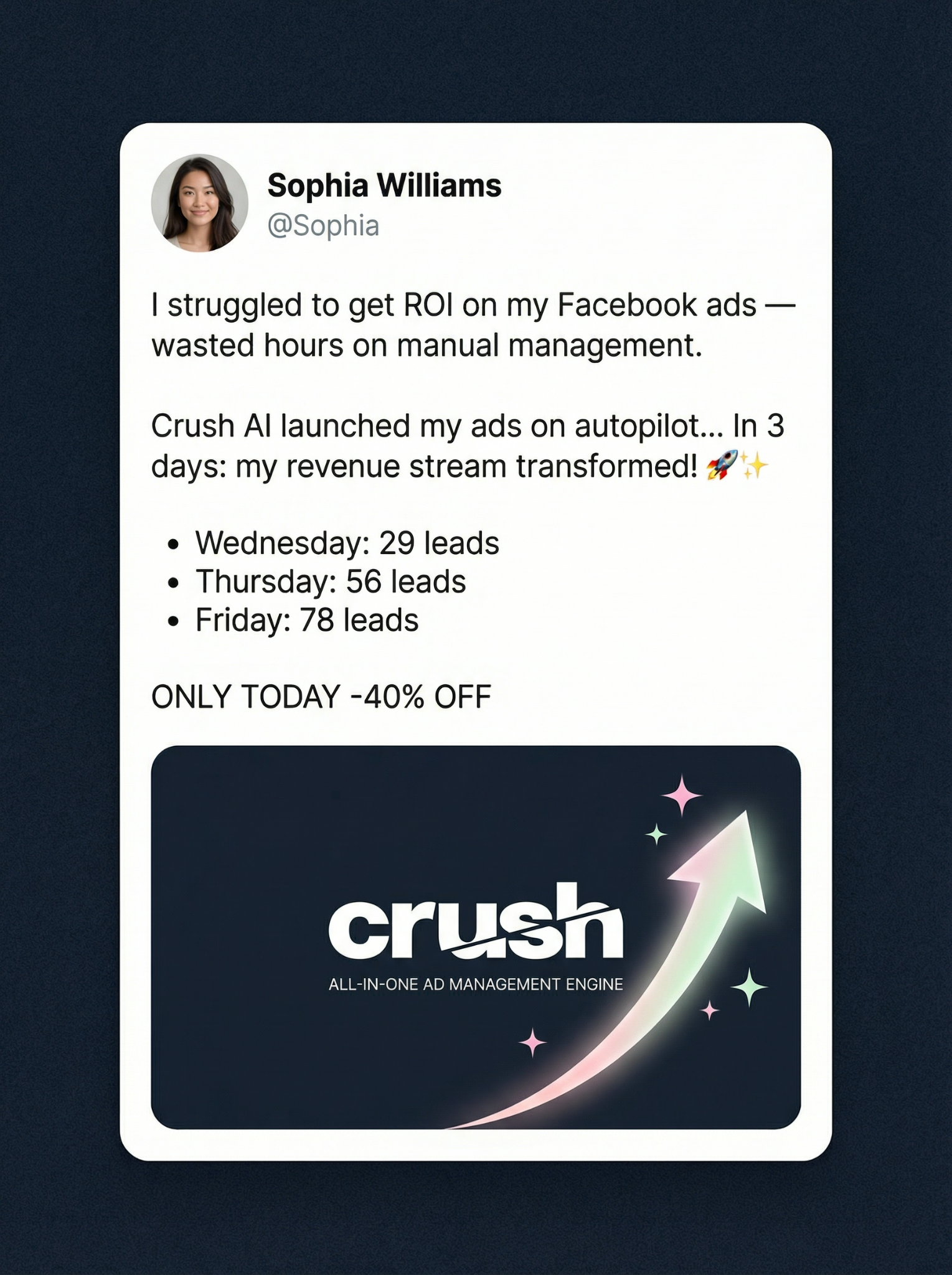 trycrush.ai Facebook ad