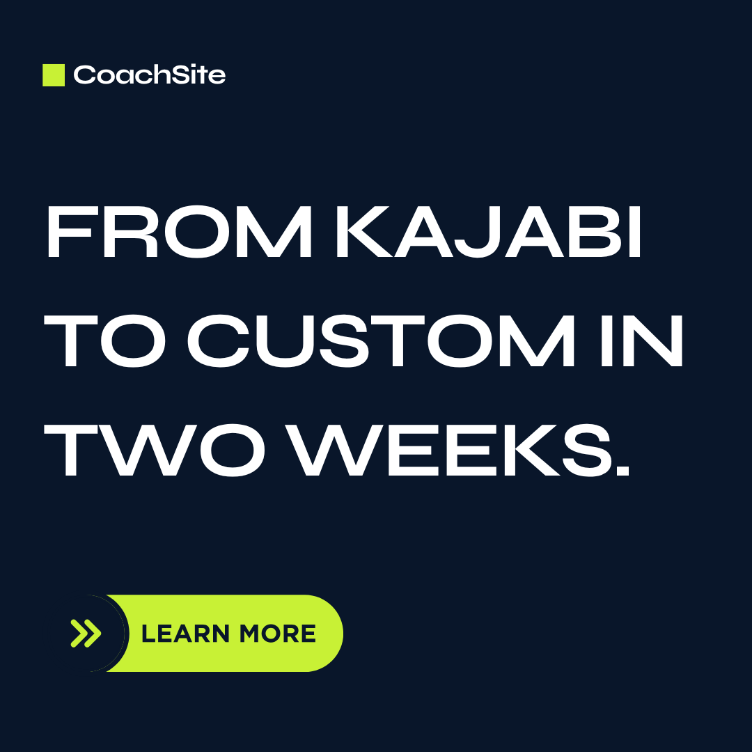 Coachsite Facebook ad: Book a Call