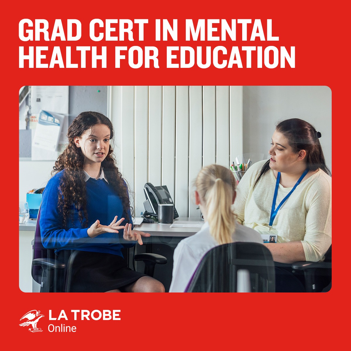 La Trobe University Facebook ad: Grad Cert in Mental Health for Education