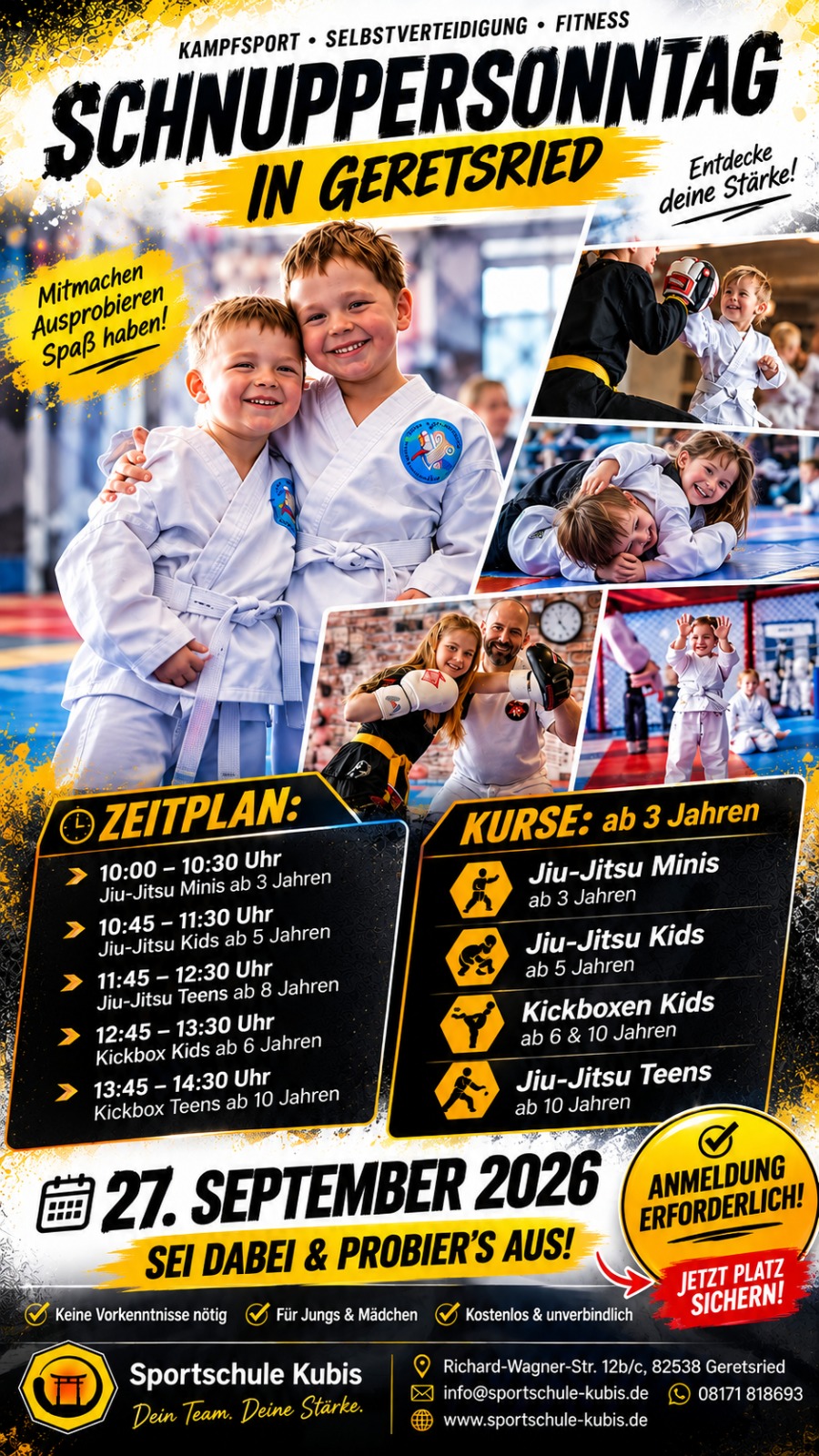 Sportschule Kubis Facebook ad from Aug 5, 2026