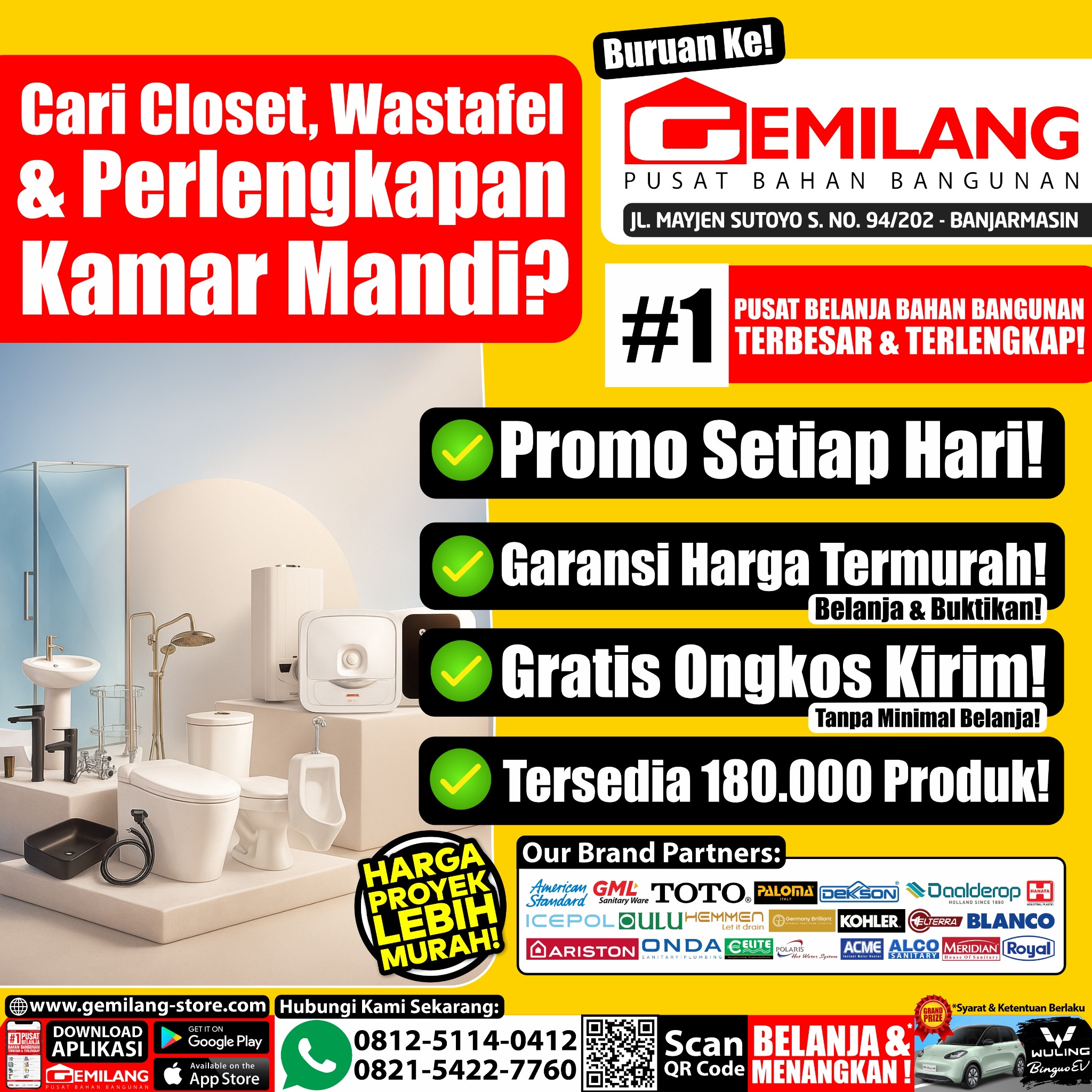 Gemilang - Pusat Bahan Bangunan Facebook ad: Lagi Cari Closet, Wastafel & Perlengkapan Kamar Mandi?
