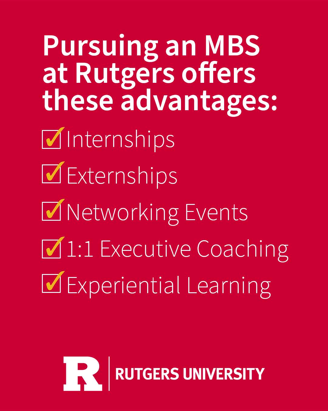 Rutgers Master of Business and Science Facebook ad