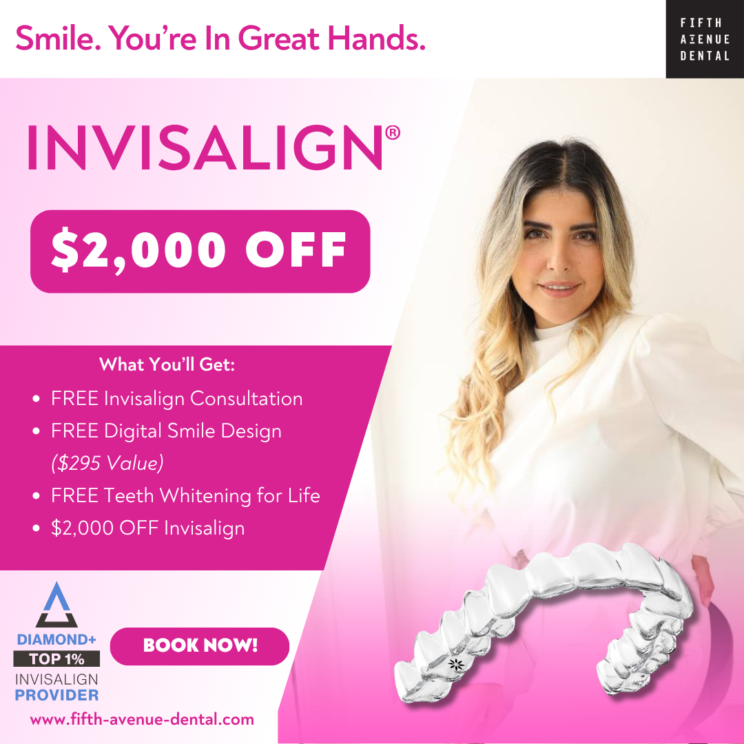 Fifth Avenue Dental Centre Facebook ad: INVISALIGN SPECIAL: $2,000 Savings + Consult