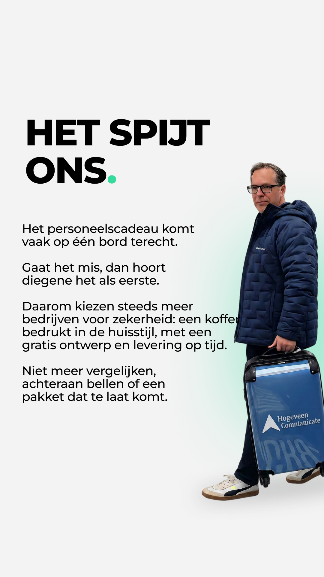Noboringsuitcases Facebook ad: Vraag nu je gratis ontwerp aan