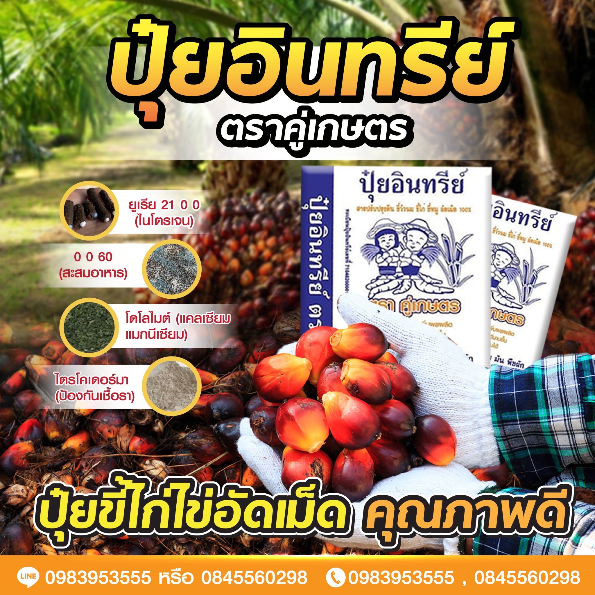 ปุ๋ยอินทรีย์ ขี้วัวนม ขี้ไก่ ขี้หมู แท้ 100 % ตรา คู่เกษตร Facebook ad: ปุ๋ยอินทรีย์ขี้ไก่ไข่อัดเม็ด ตราปุ๋ยเกษตร ใครปลูกปาล์ม…