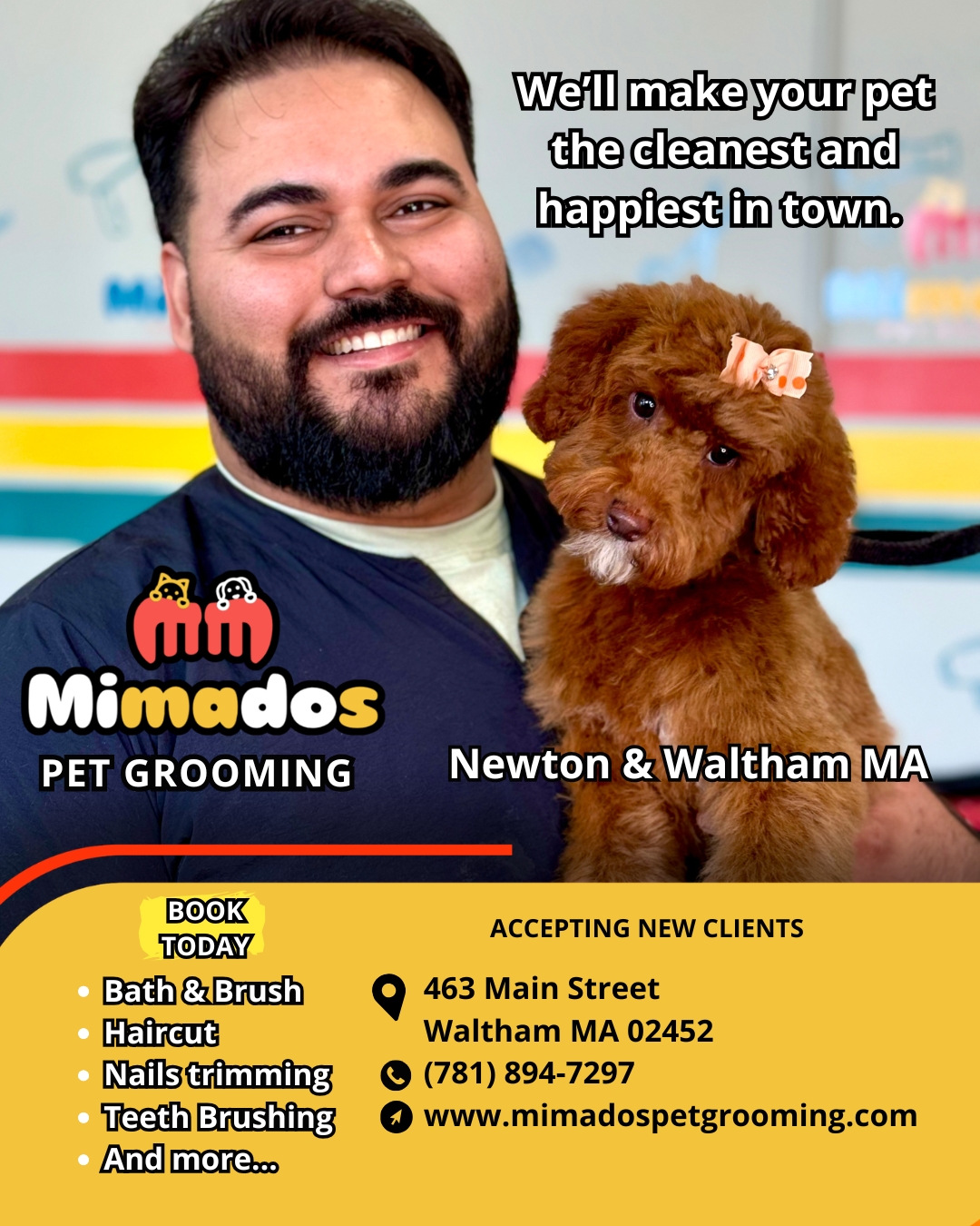 Mimados Pet Grooming Facebook ad from May 19, 2026