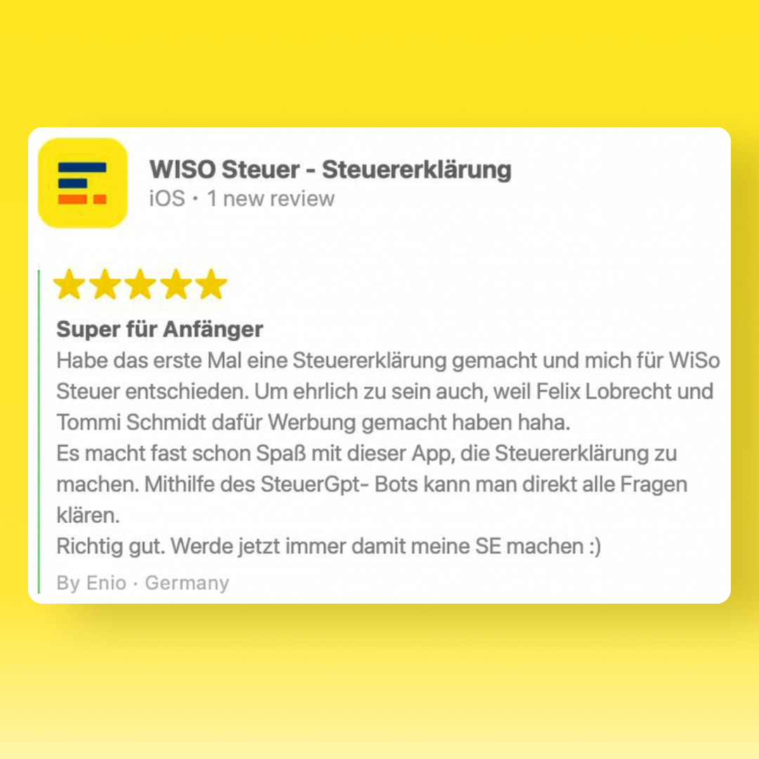 WISO Steuer Facebook ad