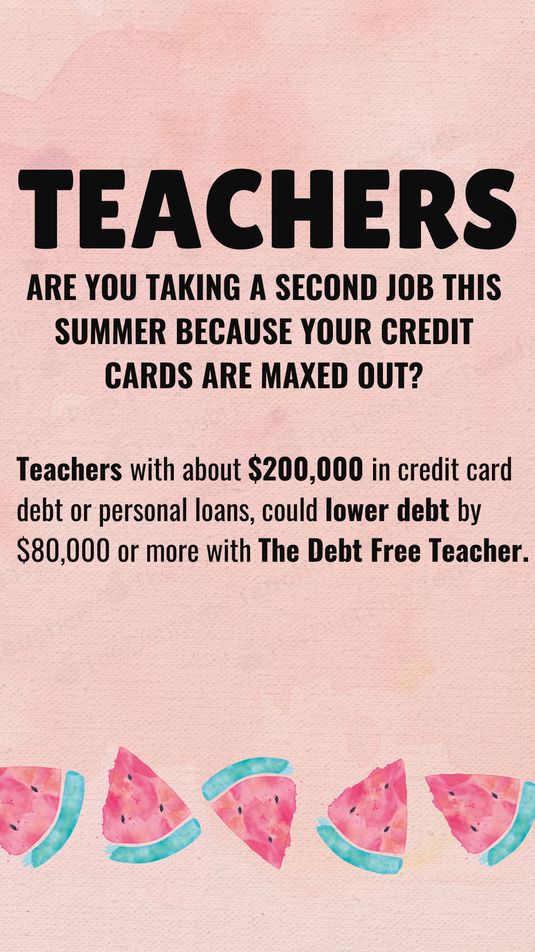 The Debt Free Teacher Facebook ad