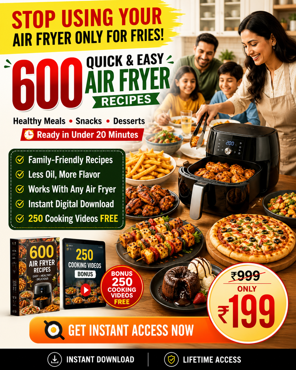 Digimockup Facebook ad: Healthy Air Fryer Recipes Everyone Will Love