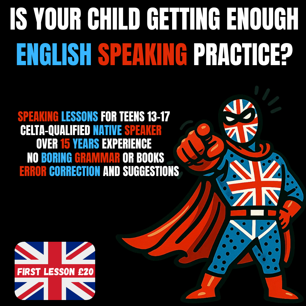 Native Speaker UK Facebook ad: Lekcje konwersacji z brytyjskim native speakerem!