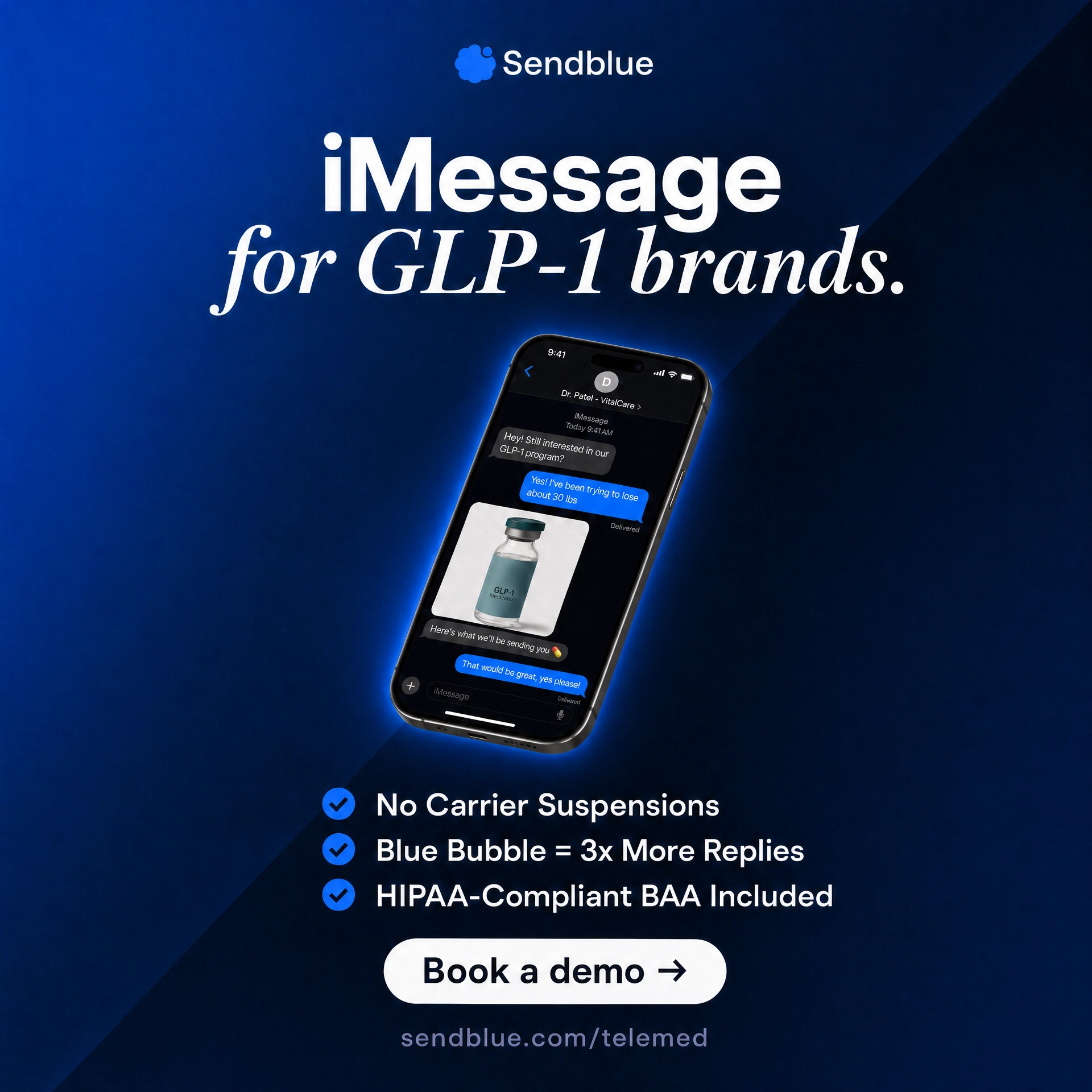 Sendblue Facebook ad
