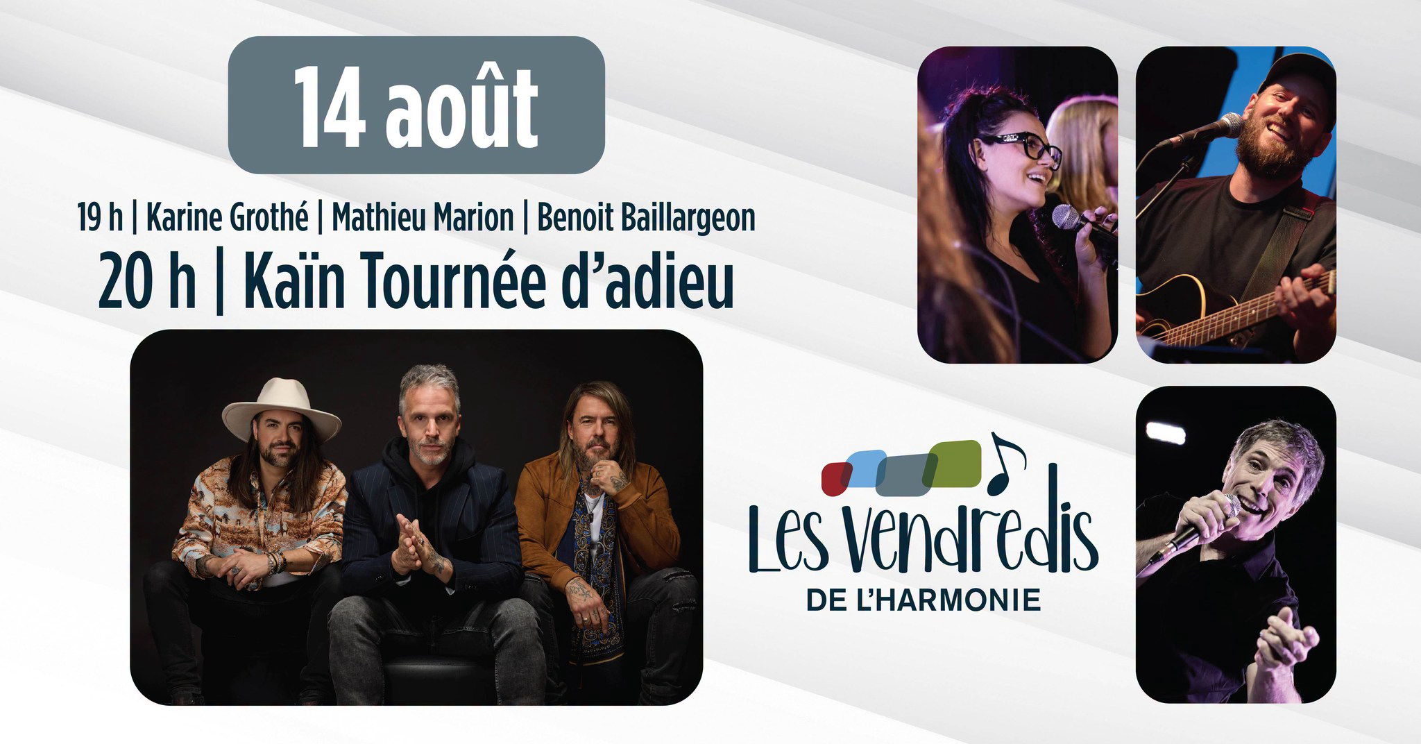Municipalité de Saint-Côme Facebook ad: Les Vendredis de l'Harmonie - Kaïn Tournée d'adieu
