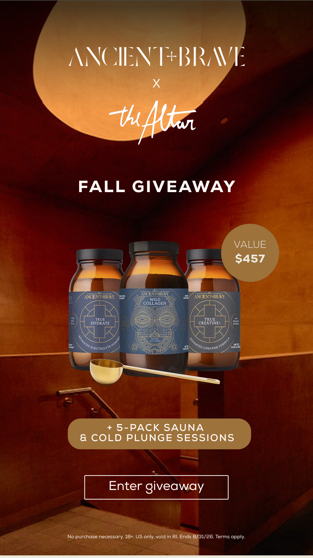 Ancient + Brave Facebook ad: Enter The Ancient + Brave x The Altar Giveaway