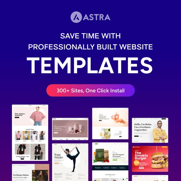 Astra WordPress Theme Facebook ad