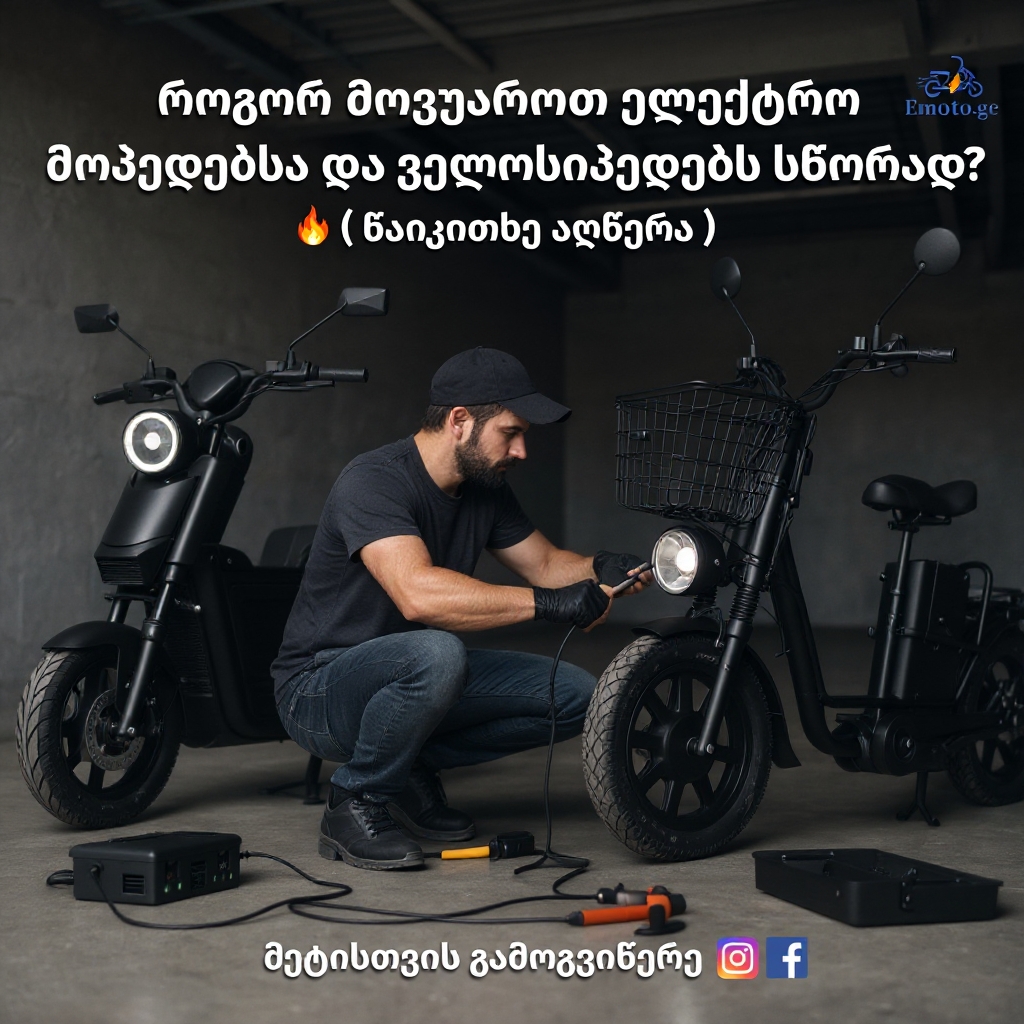 Emoto.ge - ემოტო.ჯი Facebook ad: 7 რჩევა თუ როგორ მოვუაროთ ელექტრო მოპედებსა და…
