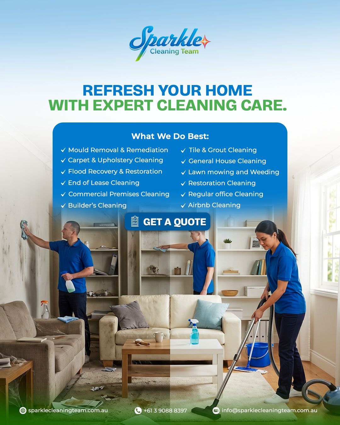 Sparkle Cleaning Team Facebook ad: Get 20% OFF