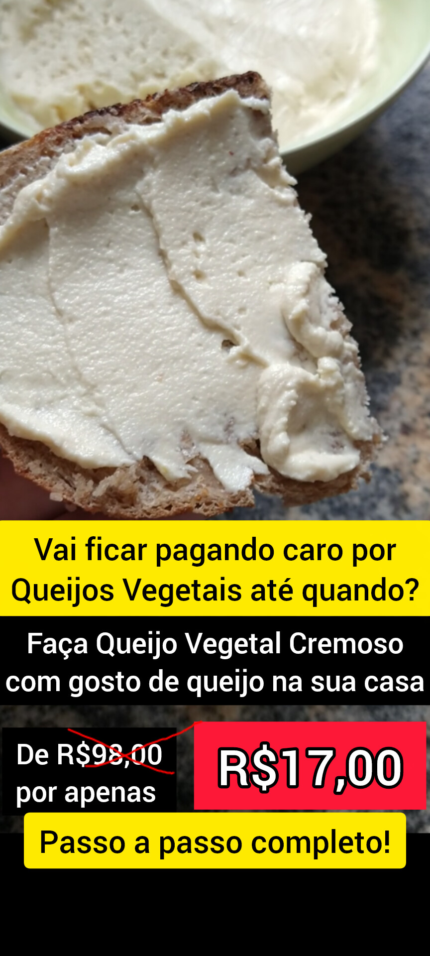 Vegan Cheese Lover Facebook ad: Queijo Vegetal Cremoso - sua solução