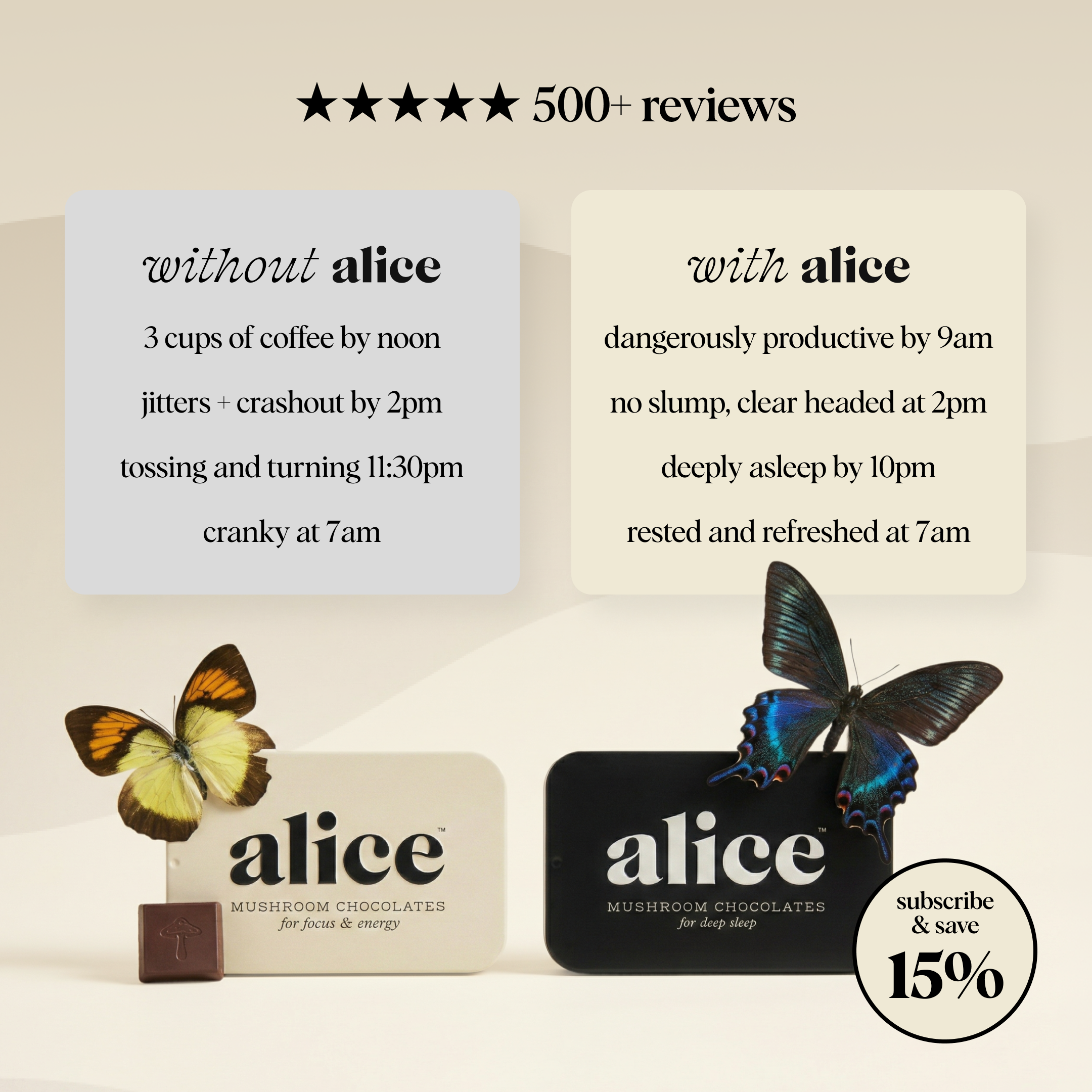Alice Mushrooms Facebook ad