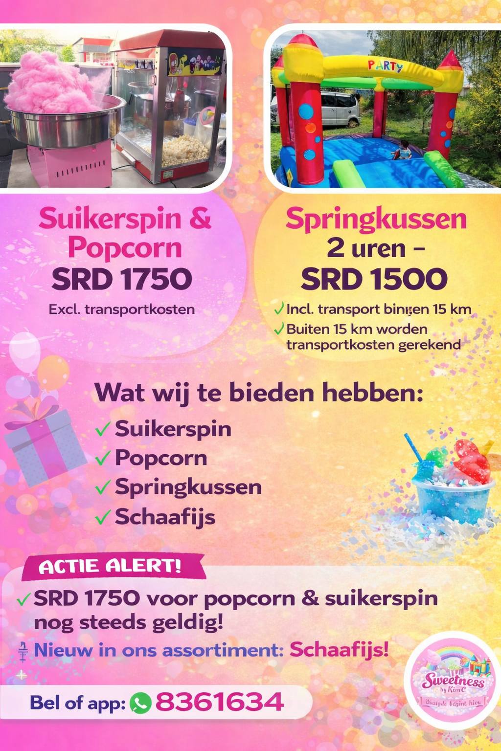 Sweetness by KimC Facebook ad: Geen feestje zonder lekkers & fun!
