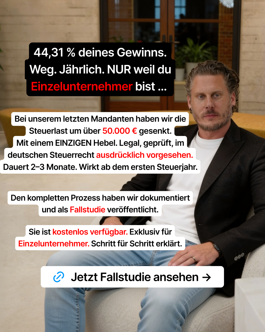 Marvin Großkrueger Facebook ad: Finde heraus, wie viel Steuer du legal sparen könntest