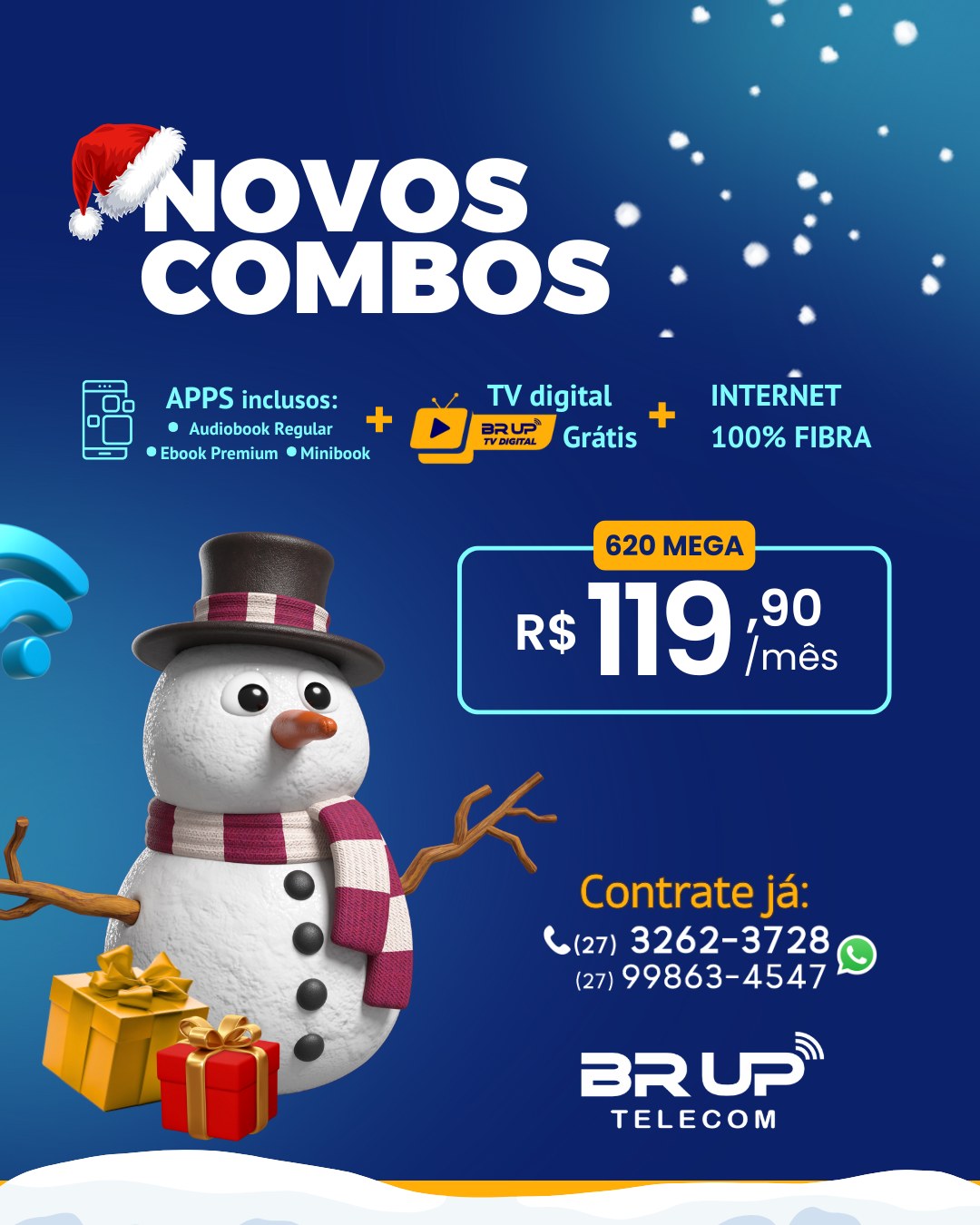 BR UP Telecom Facebook ad: Não deixe sua conexão tirar o brilho do…