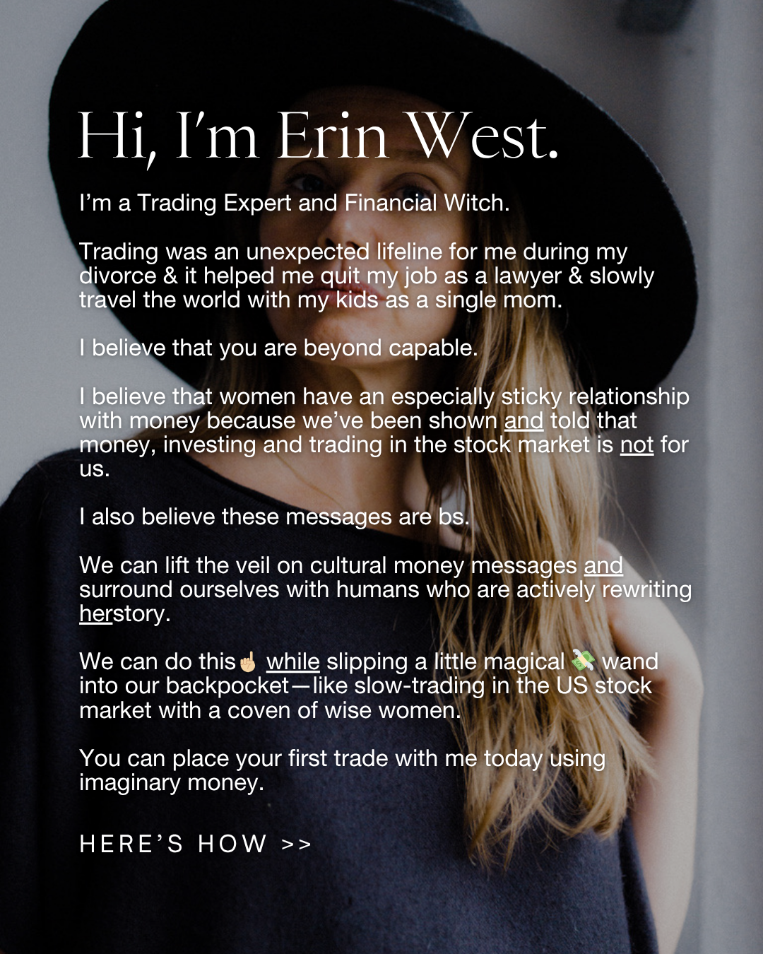 Humans Who Trade by Erin West Facebook ad: 'I feel like I have a little magical…