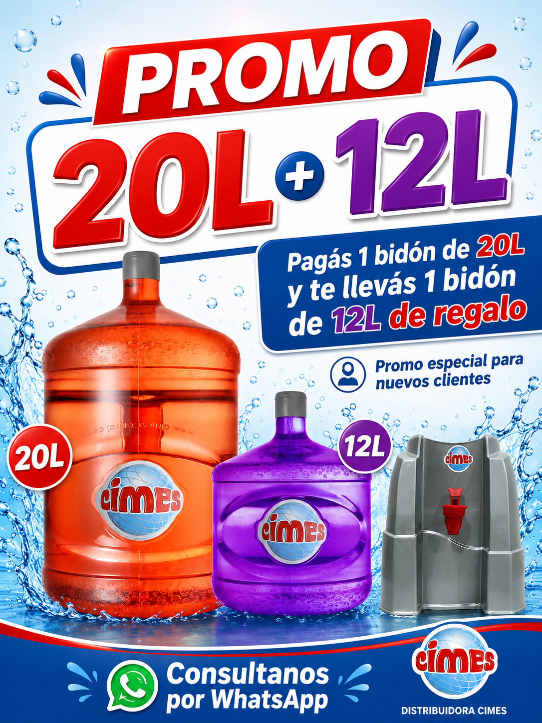 Distribuidora Cimes Facebook ad: ¿Te quedaste sin agua otra vez?