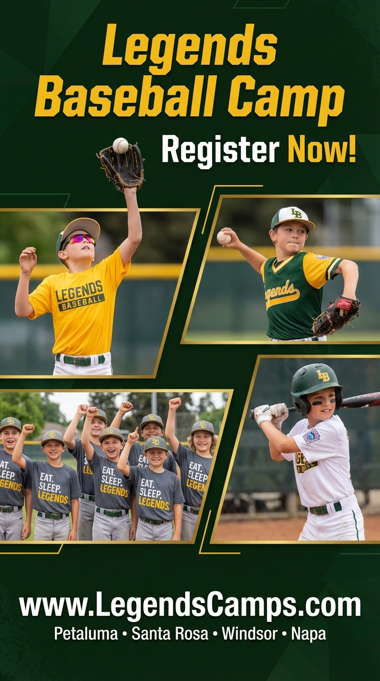 Legends Baseball Camps Facebook ad from Mar 20, 2026