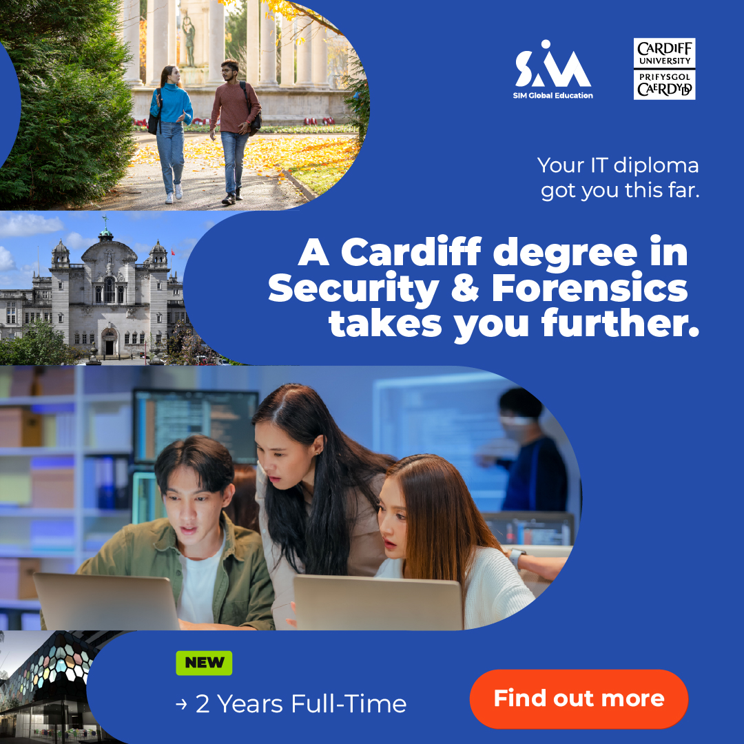 SIM Global Education, Singapore Institute of Management Facebook ad: Build on your IT foundation with a Cardiff…