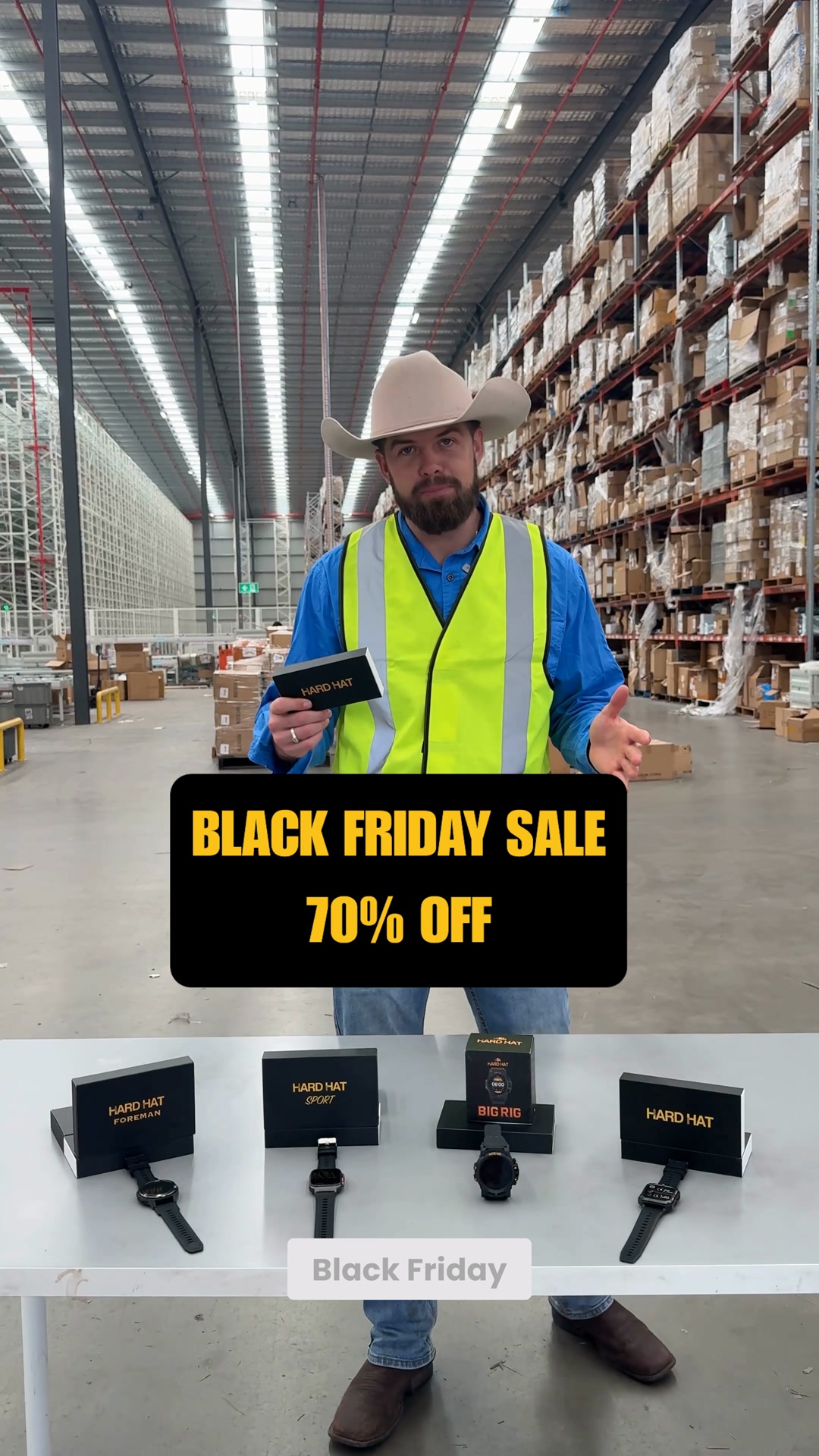 Hard Hat Watches Facebook ad: Up To 70% Off Black Friday Sale On Now!